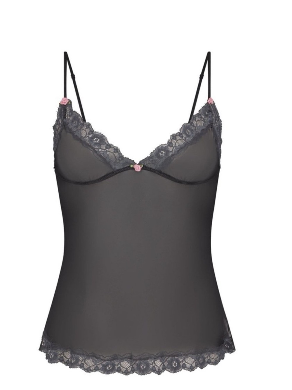 SKIMS Romance Lace Cami | Onyx | Size S